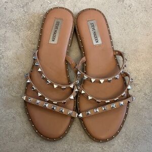 Steve Madden Brown Sandals with Silver Studs